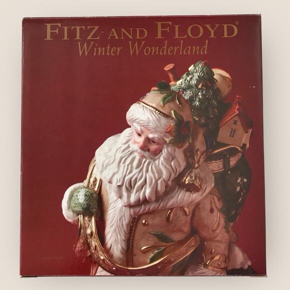 Fitz & Floyd Boxed Vintage Santa Claus Canape Plate Decor Wonderland Collection - Picture 2 of 7